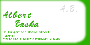 albert baska business card